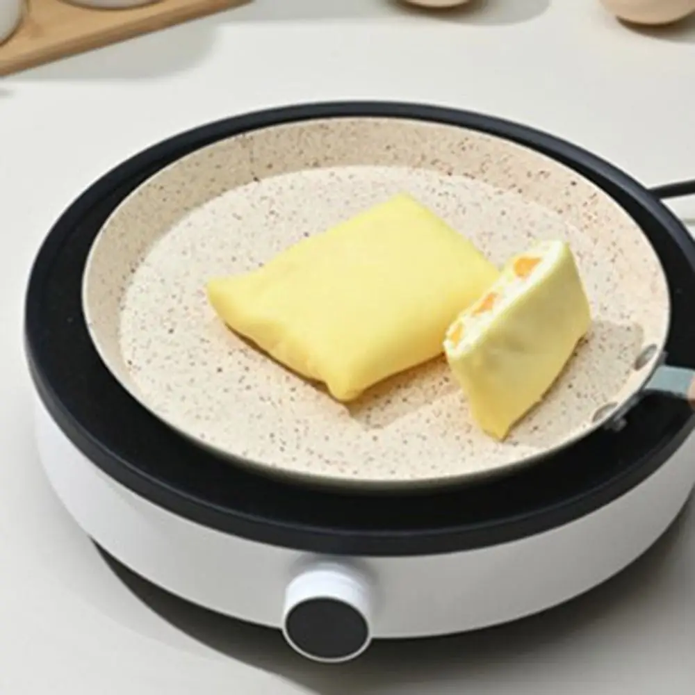 

Steak Pan Non-Stick Crepe Pancake Pan 6/8/10 Inch Aluminum Frying Pan Wooden Handle Beige Omelet Pan Breakfast