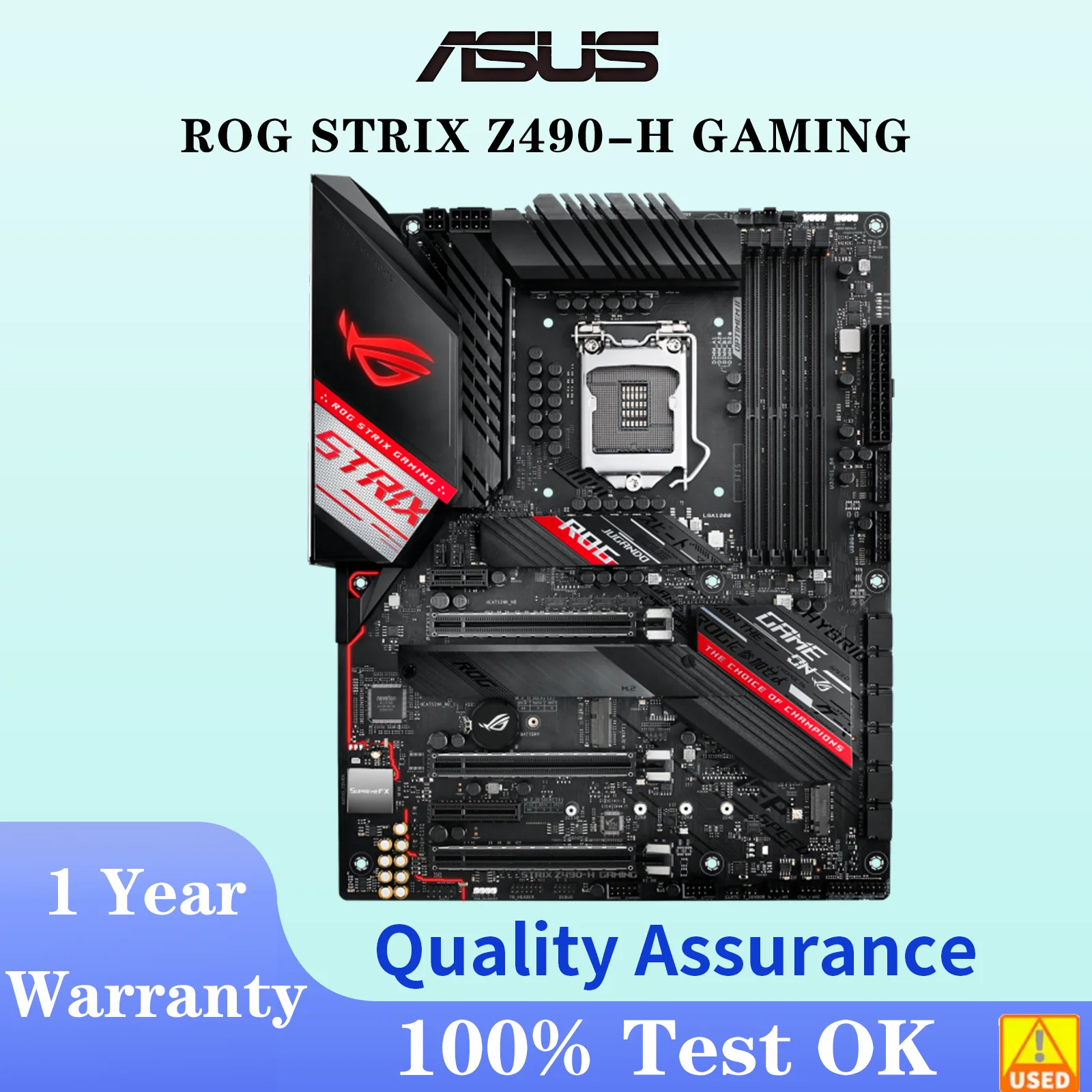 Placa base para juegos ASUS ROG STRIX Z490-H, CPU Intel Socket LGA1200 DDR4 4600(OC), Chipset de memoria Z490 ATX