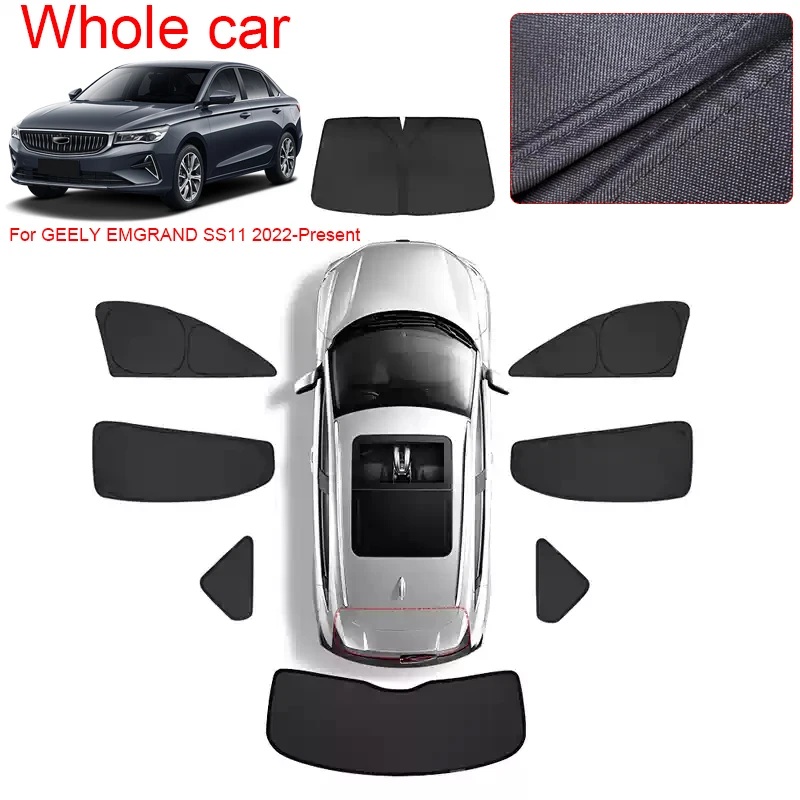 

Автомобильный солнцезащитный козырек для черного окна для GEELY EMGRAND SS11 2022-2026, автоматическая защита от УФ-лучей, теплоизоляция, защитная крышка, аксессуар для интерьера