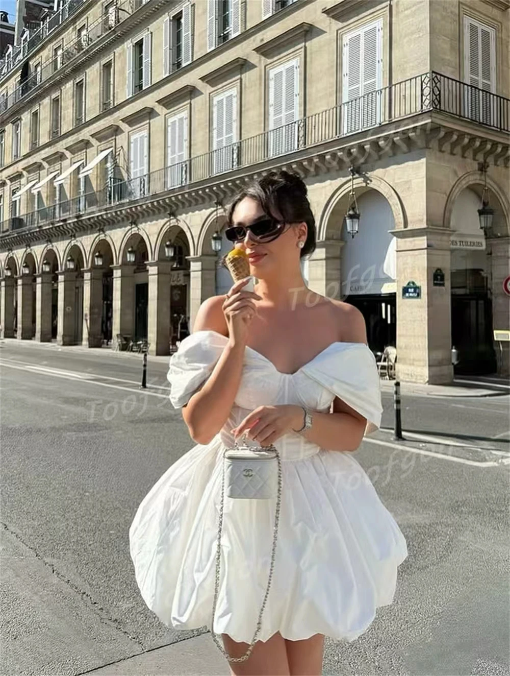 Toofgon Schatz Mini Hochzeit Party Kleider Off Schulter Kurze EINE Linie Spitze Up Vestidos Para Mujer Brautkleider Angepasst