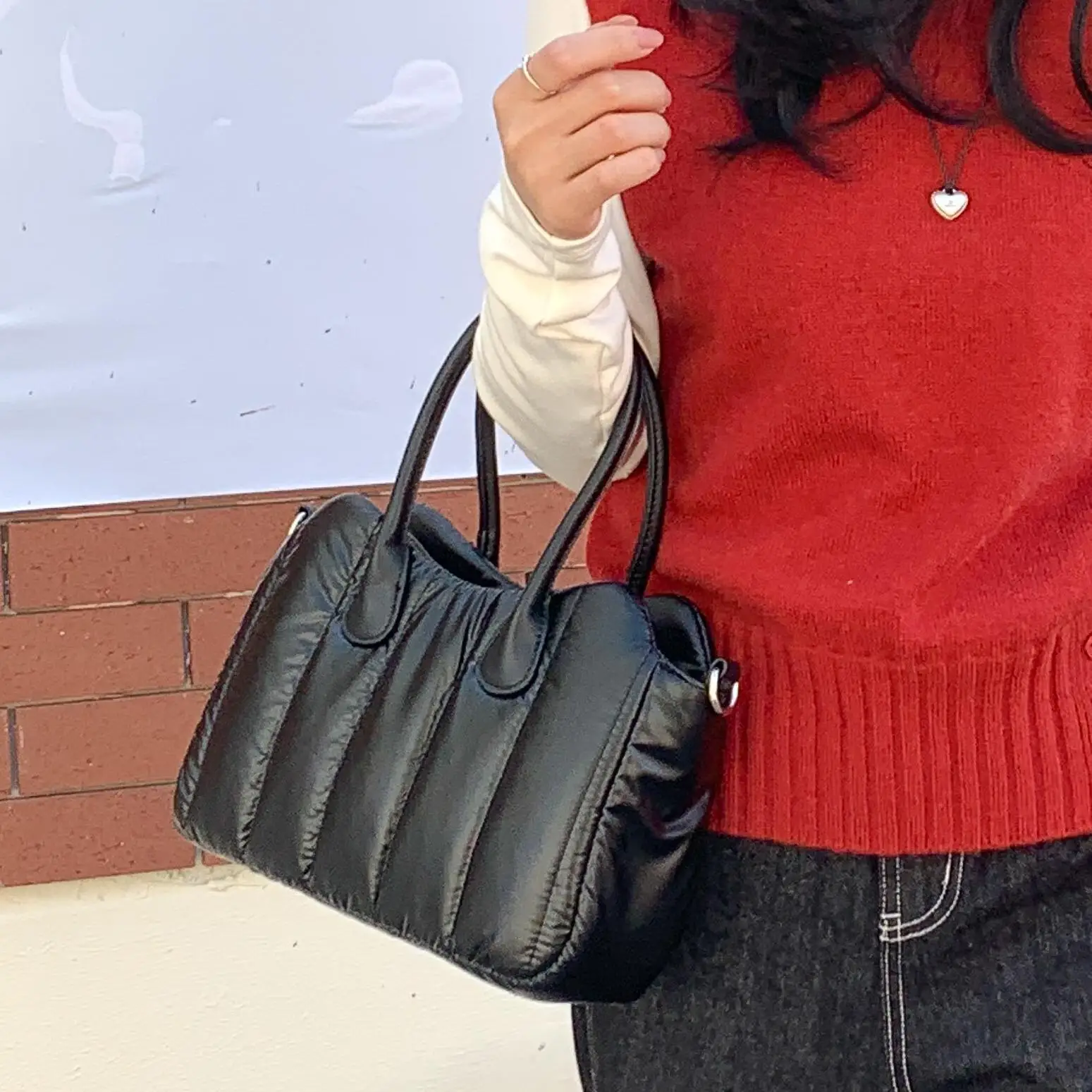 

Winter new Tote Bag for Women Shoulder Bags Brand Designer Soft Nylon Down Cotton Lady Handbag Casual large capacity Shopper Bag