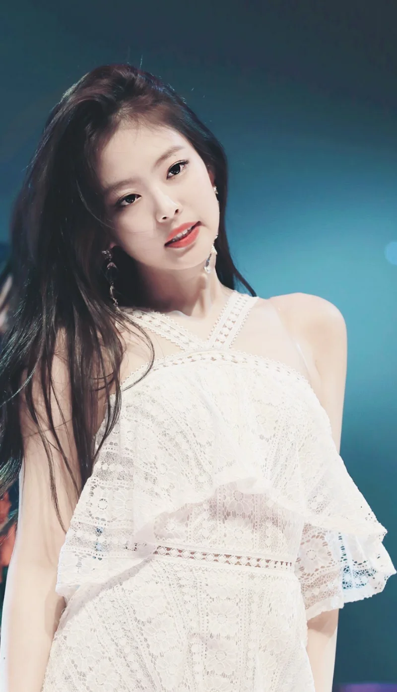 Kpop Girl Group Jennie Women Korean Style Jazz Dancewear Stage Costume White Lace Sling Dress Dancer Outfit Festival Clothing