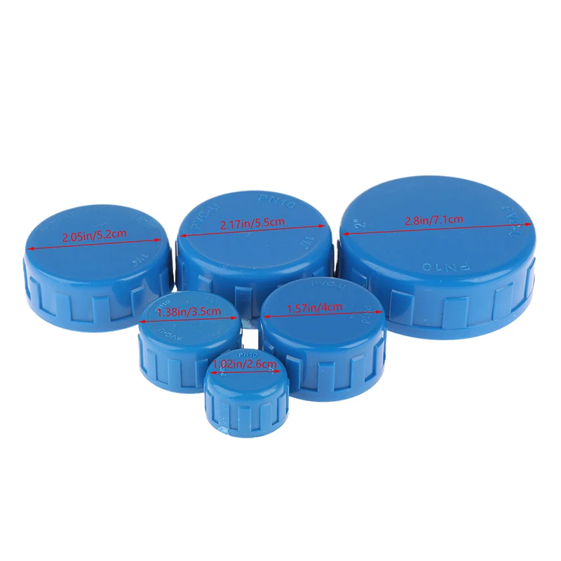 1Pc PVC Female Thread End Cap Connector 1/2 3/4 1 1.2 1.5 2 Inch End Connector 20 25 32 40 50 63mm Water Pipe Adapter