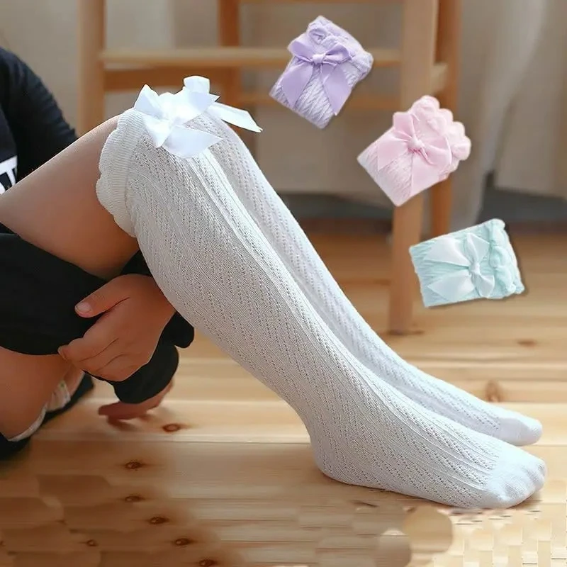 Marke Baby Mädchen Socken Kniehohe mit Schleifen Nette Baby Socken Lange Röhre Kinder Beinlinge Mädchen Strumpfhosen Bogen Weihnachten geschenk