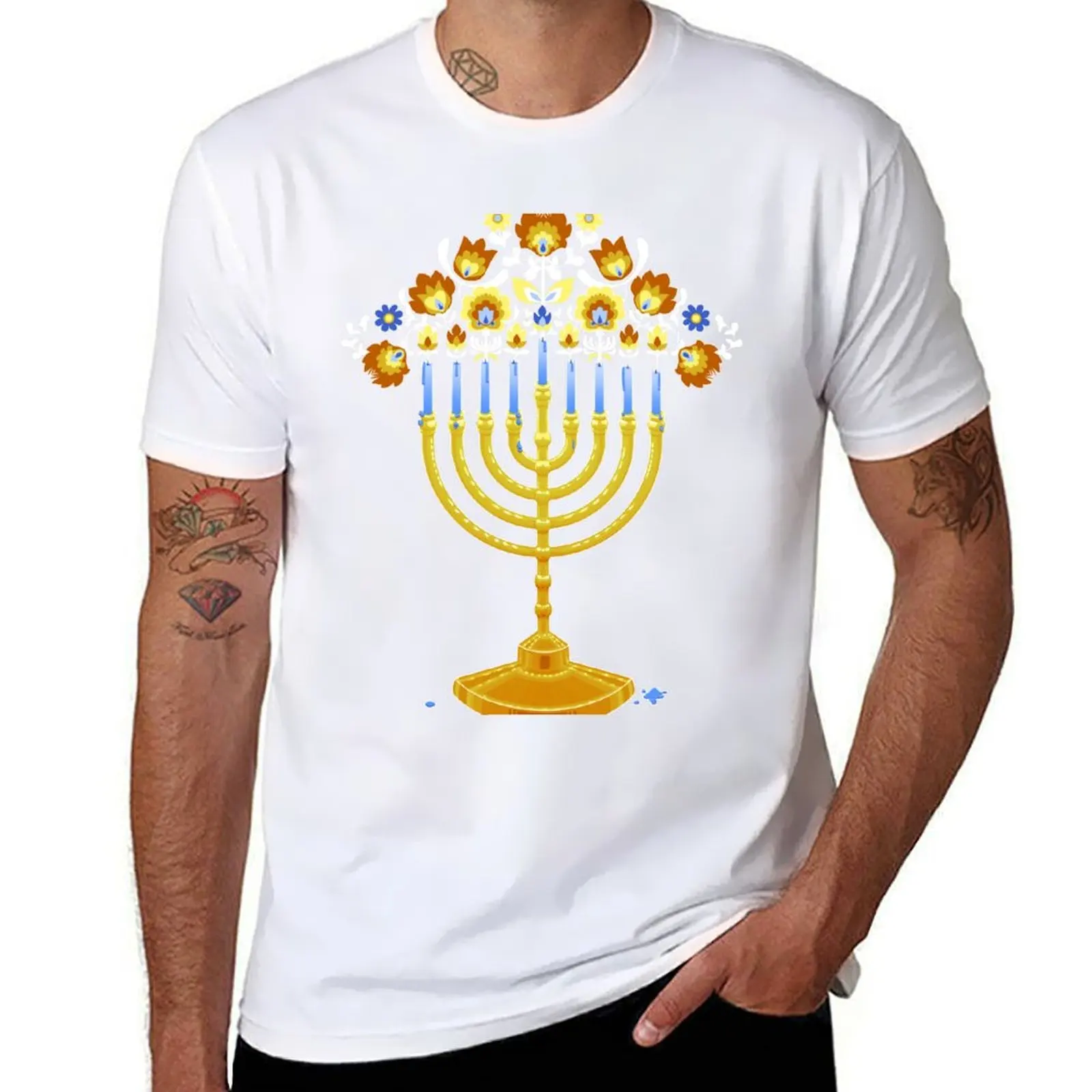 

Hanukkah 2020 Polish Floral Menorah T-Shirt man t shirt graphic t shirts for man graphic tees T-Shirt