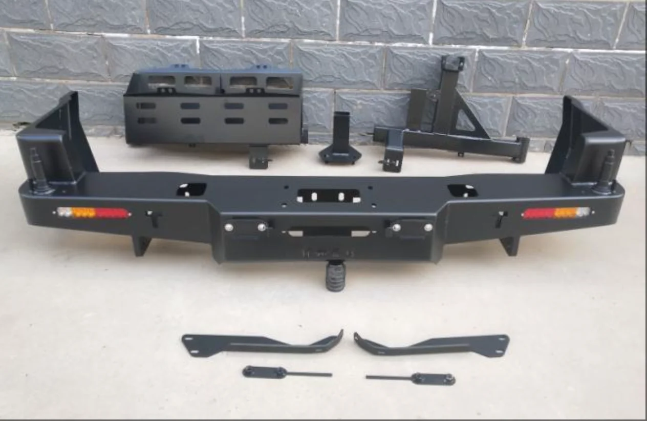 TOP Brand New Steel Rear Bumper for Nissan Patrol Y61 97-04 Includes Winch Bracket and Fog Light Cut-Outs Off-Road Car Accessory