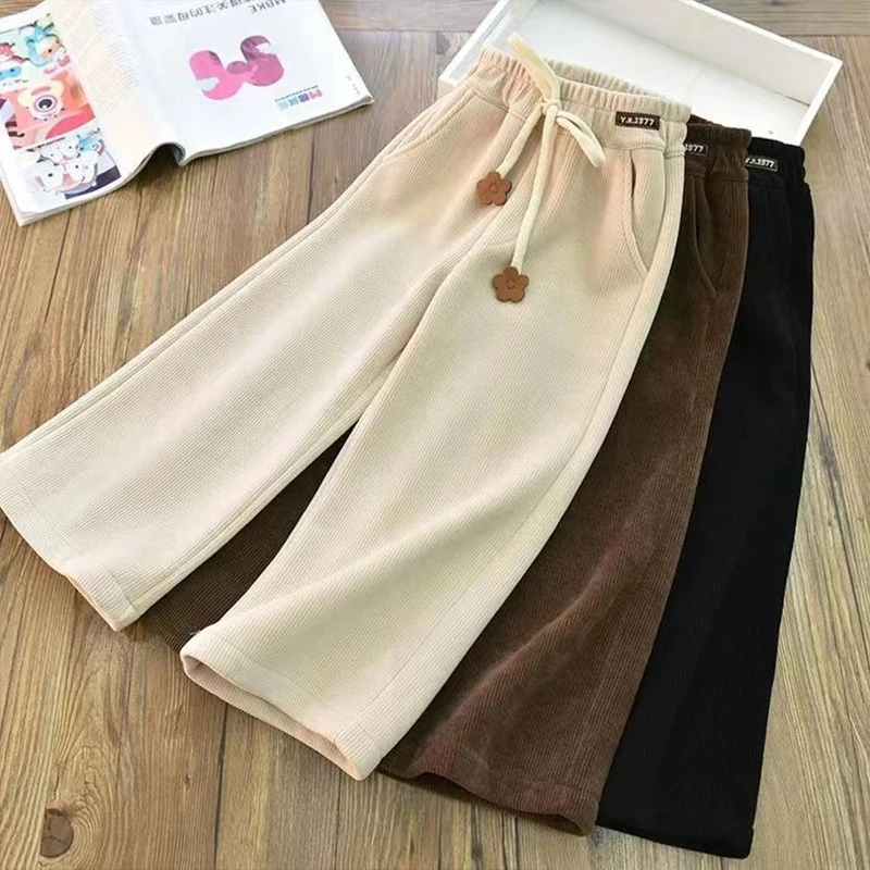 

Girls Straight Leg Pants Spring 6-8 Years Old Loose Casual Pants Girls Versatile And Fashionable Pants