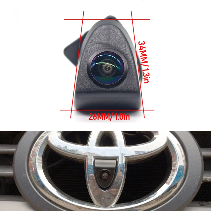 Car Front View Camera Logo Embedded AHD HD Waterproof Fisheye Lens For Toyota Camry Aurion Avalon Aygo X Corolla Auris Etios view 3