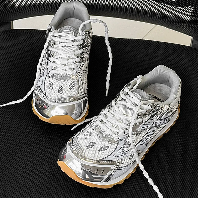 أزياء المرأة رجل شبكة الدانتيل متابعة أحذية رياضية مسطحة عشاق جودة عارضة الأحذية المسطحة الراحة المدرب الاحذية #1
