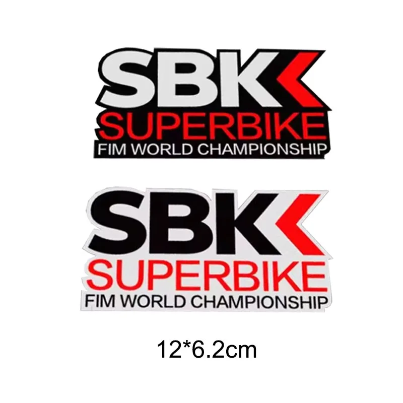 2 Pair SBK Racing Sticker Superbike Championship Logo Vinyl Pegatinas Reflective Decals For Motorcycle Helmet Laptop Skateboard