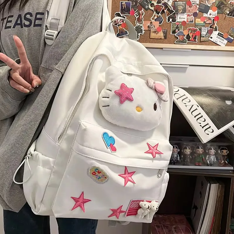 2024 hellokitty backpack cute cartoon cartoon children\'s fun kitty cat jk backpack student bag star spice bag campus