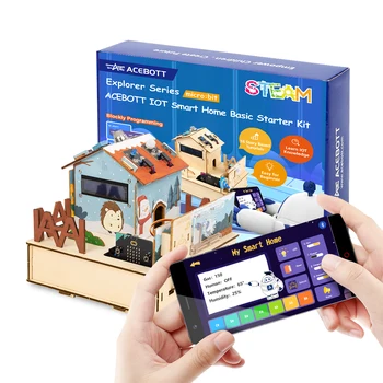 Acelearning learning kit Microbit smart home automation projects root training wooden house makecode