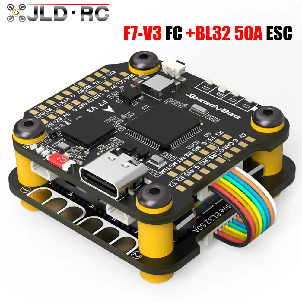 SpeedyBee F7 V3 50A Stack F722 Flight Control BL32 50A 4in1 ESC3~6S Lipo with Blackbox Analyzer Suitable for FPV Freestyle Drone