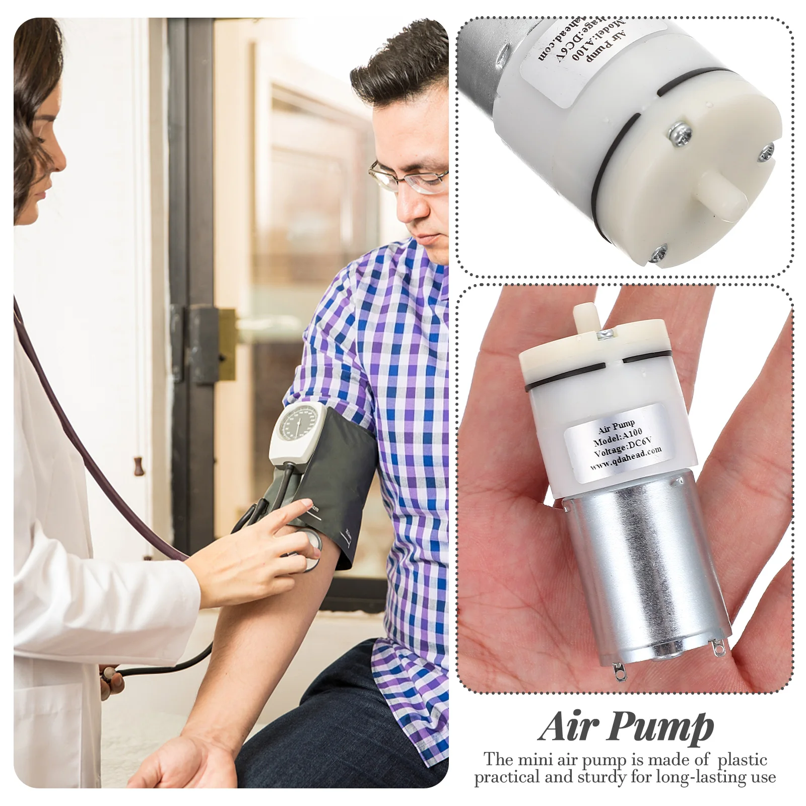 

Pump DC6V Small Silent Durable Plastic Mini Pump for Massage Therapy Aquarium Aeration and Pressure Devices