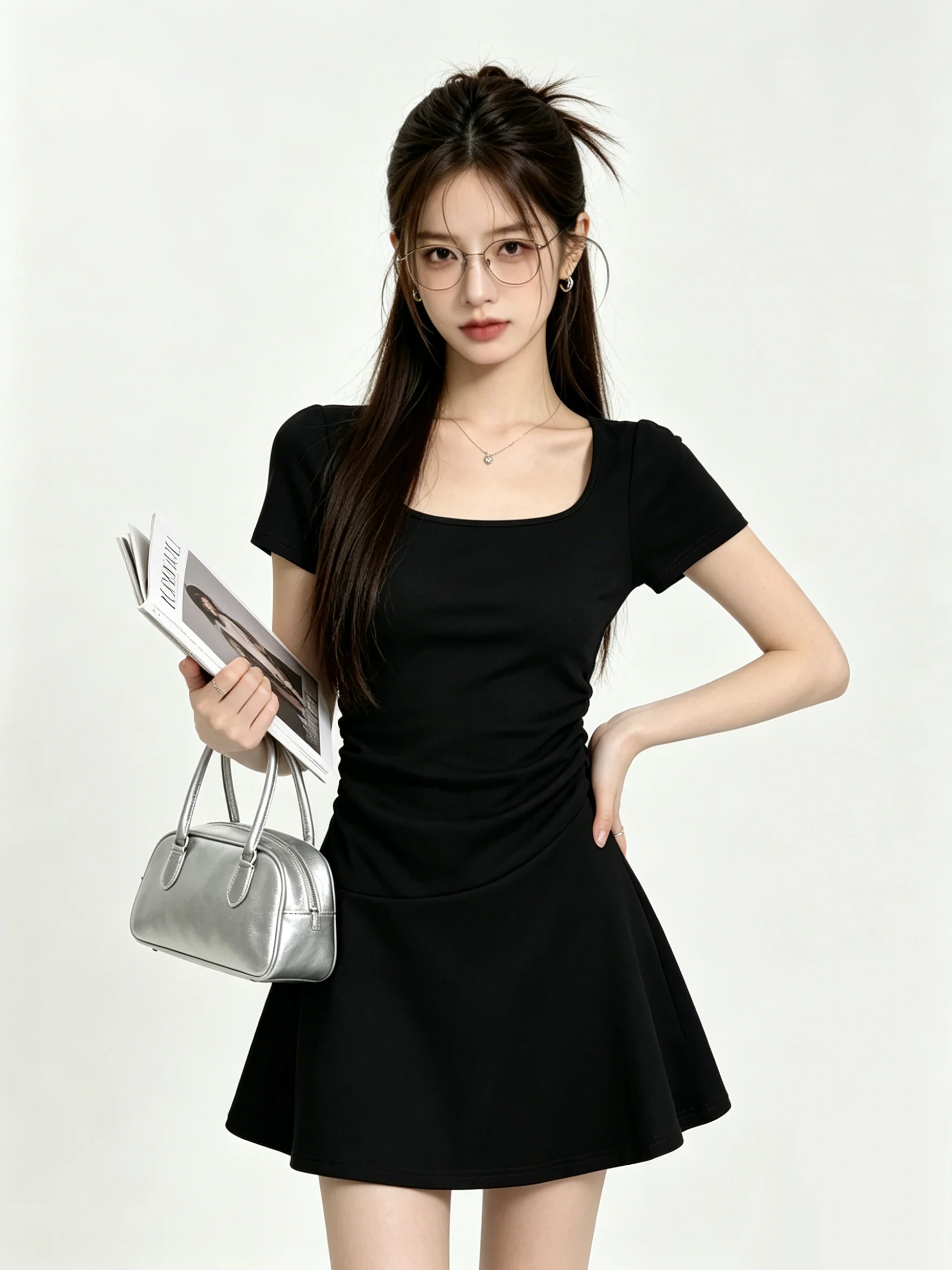 เสื้อยืดคอเหลี่ยมสไตล์เกาหลีเร - Korean Style A Line Shirt Dress บทวิจารณ์และราคา