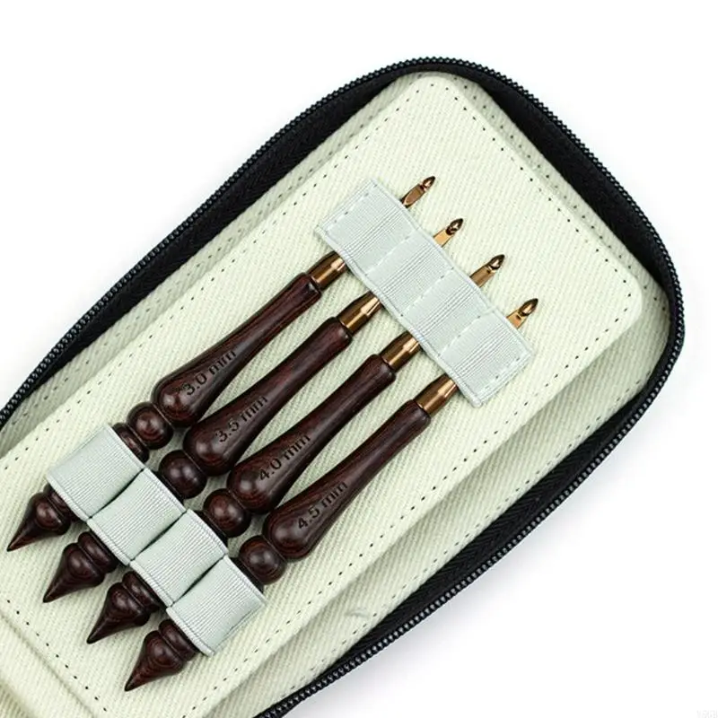 

8Pcs Aluminium Crochet Hook Ergonomic Wooden Handle Crochet Hook for Sweater Scarves Socks Knitting Crocheting 3.0-7.0mm Y5GB