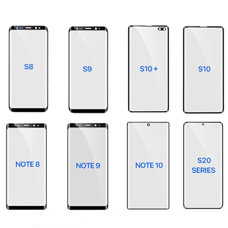 With OCA Touch Screen LCD Front Outer Glass Lens For Samsung Galaxy S8 S9 Plus S10 S10+ Note 8 9 10 Replace Parts