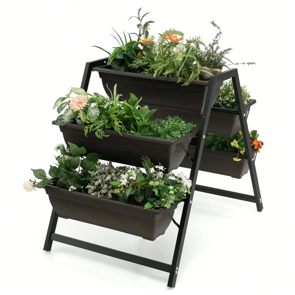 

31 H Raised Garden Bed 3Tier Vertical Planter W 5 Plant Boxes Indoor Outdoor
