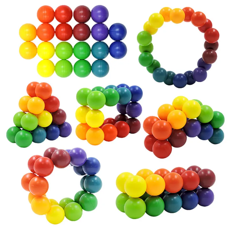 Zabawka antystresowa Edukacyjna Kolorowa Kulka Puzzle 3D Gra Montessori Dopasowywanie Kształtów Zabawka dla Dzieci Trening Sensoryczny Prezent dla Dzieci i Dorosłych