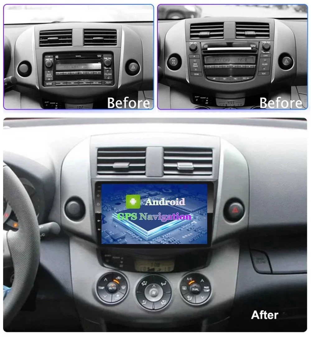 4G+64G Android 11 Car GPS Navigation For TOYOTA RAV4 2007-2012 Car Radio With Wifi 4G DSP Bluetooth Mirror Link CARPLAY