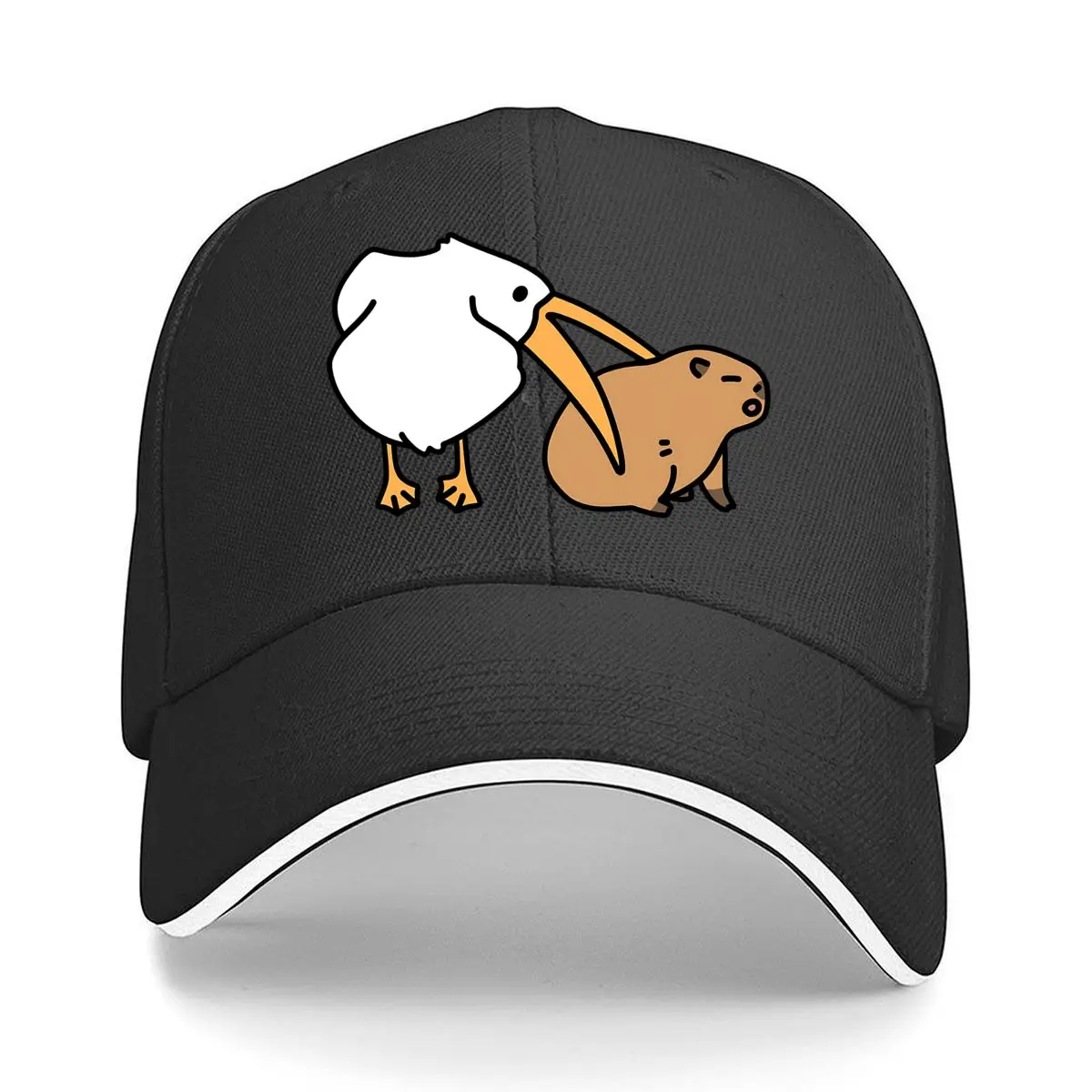 

Bird Beaver Bold Text Animal Fun Art Sandwich Baseball Cap
