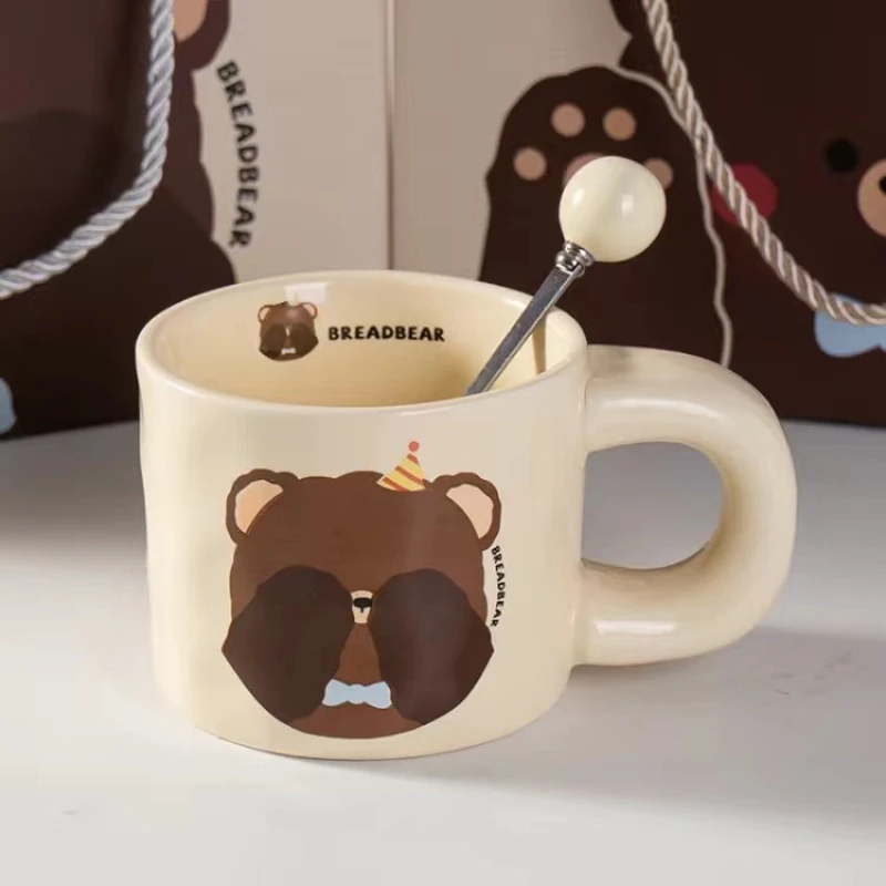 

Cute Bear Ceramic Water Cup for Male and Female Student, Couple Cup, Girl Heart, Birthday Gift to Friends