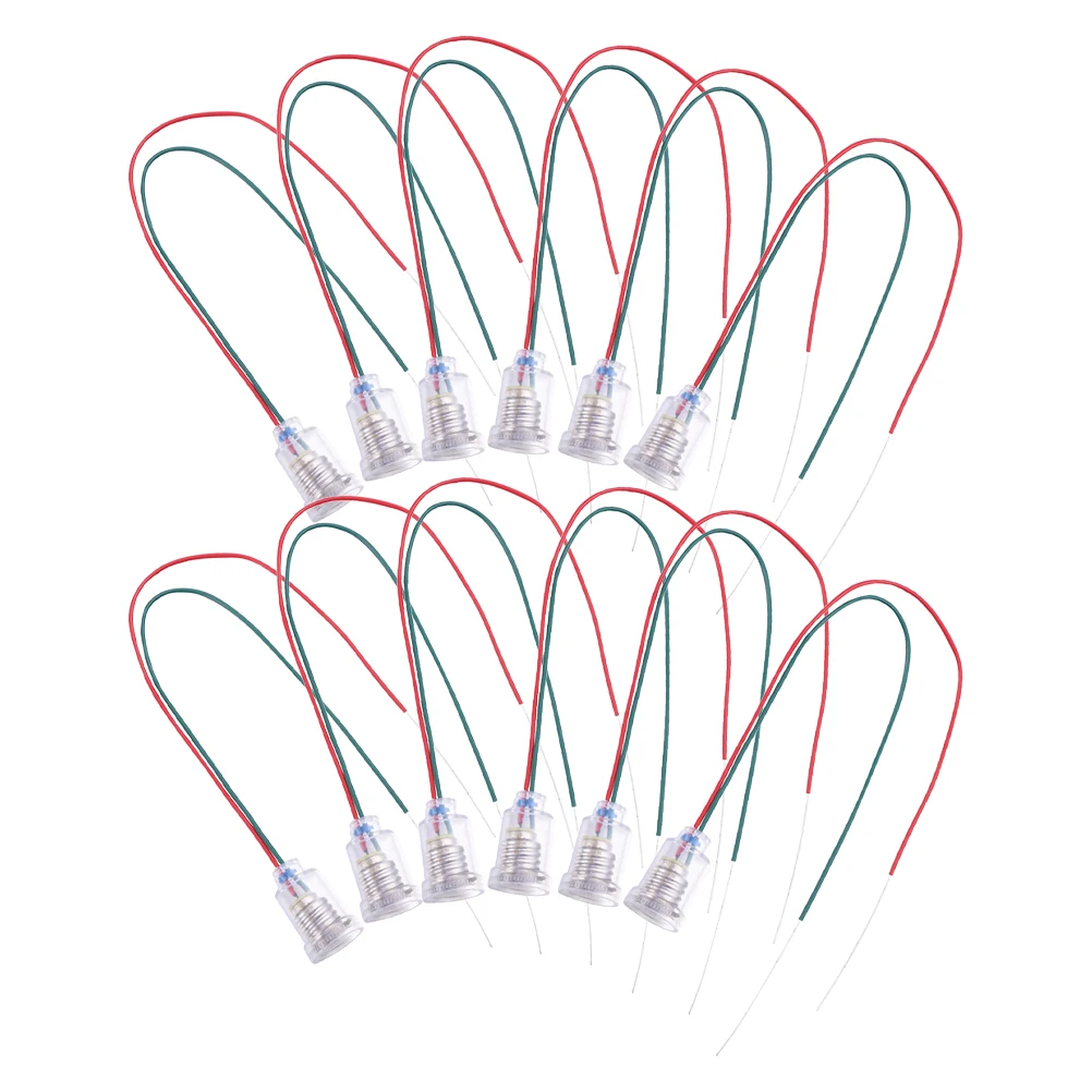 

12pcs Lamp Holder Fixtures Brass Light Socket Base Ceramic Bulb Parts Replacement Fitting Plastic Wire Screw Compatibility