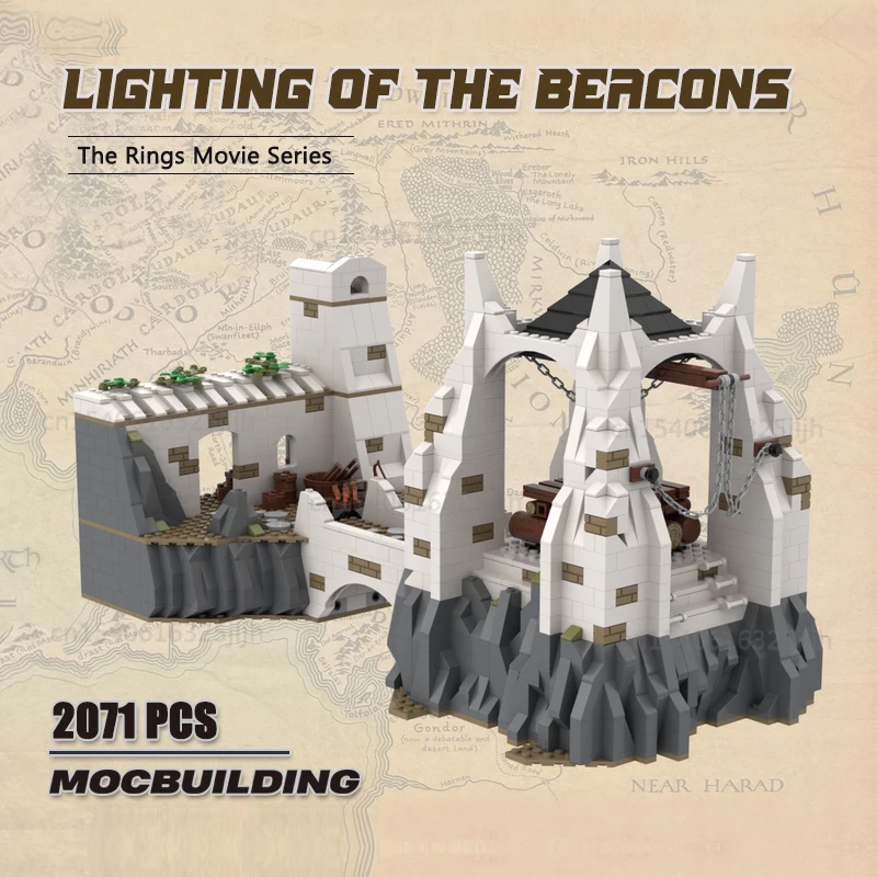 

The Beacons Moc Building Blocks Rings Movie Lighting Technology Bricks DIY Assembly Collection Model Toys Xmas Gifts