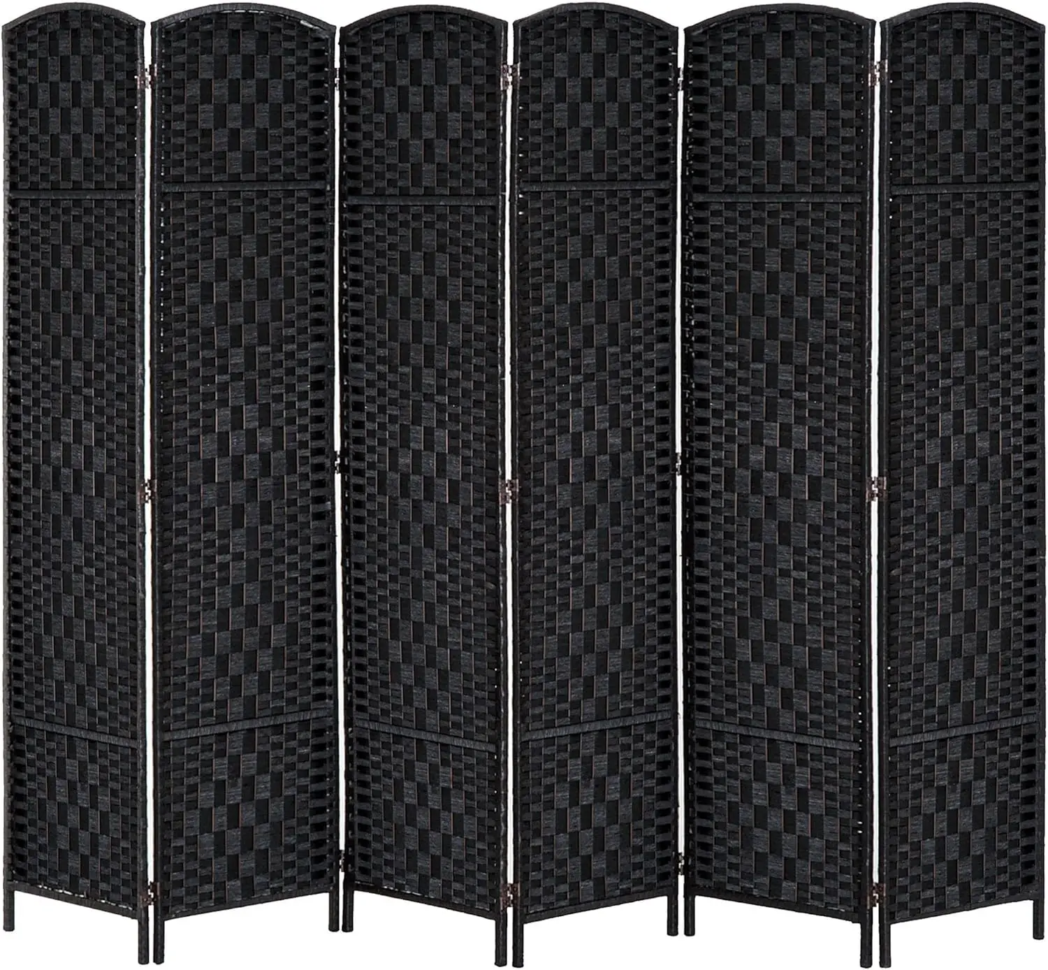 

Room Divider, 6 Panel Folding Privacy Screen, 6FT Tall Portable Wicker Weave Partition Wall Divider for Bedroom, Home Of