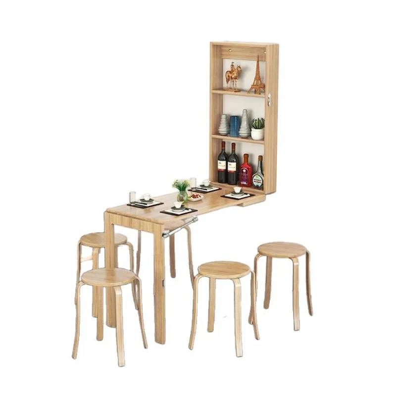 

Wall-mounted folding table household small apartment multi-functional wall-mounted rack dining table