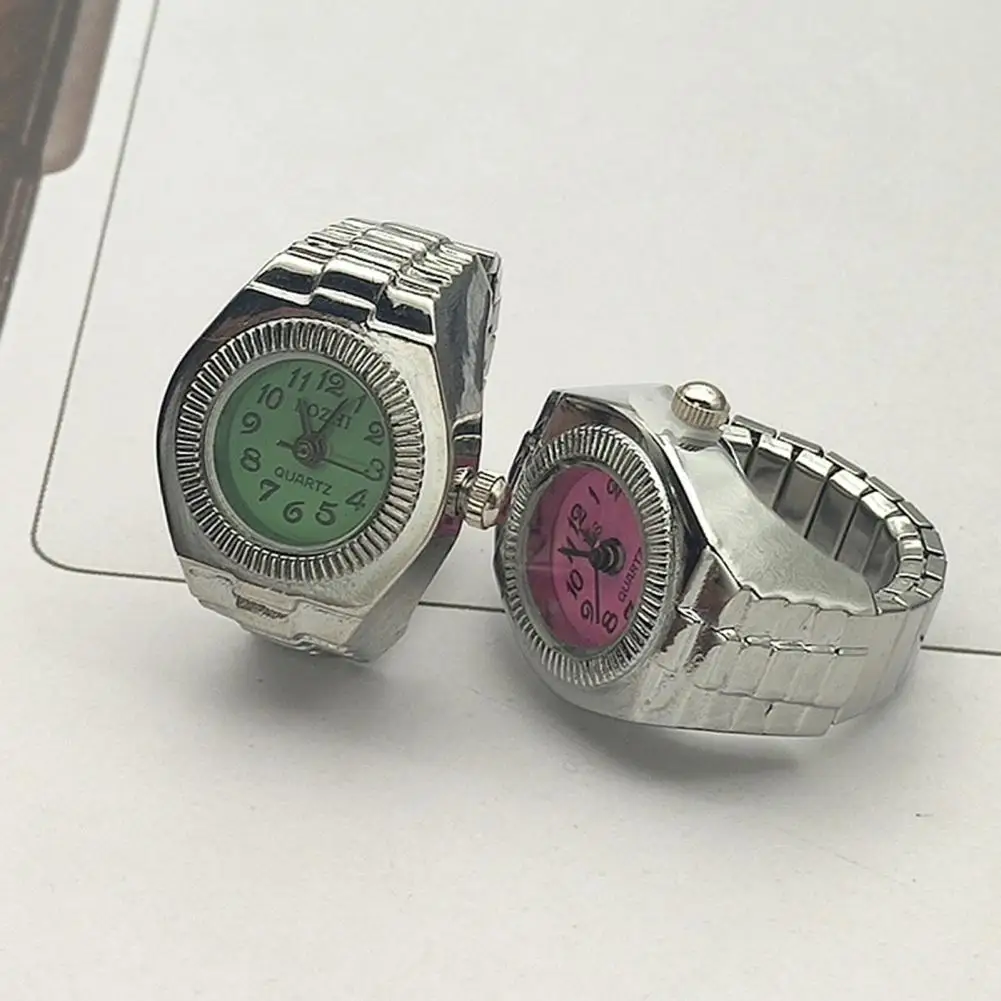 Montre de couple en alliage réglable pour hommes, bague punk, bijoux d'horloge, mode