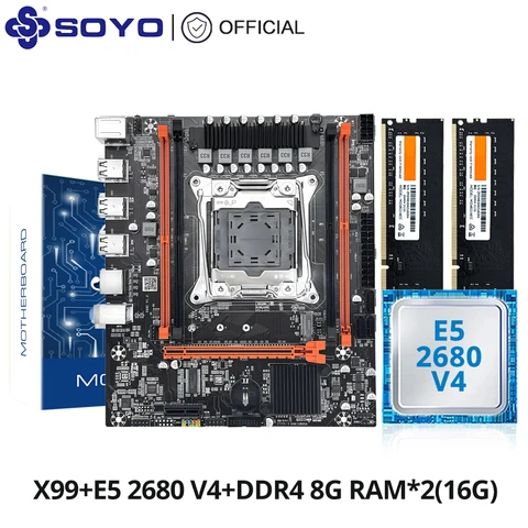 SOYO X99 Motherboard Set Kit With LGA2011-3 Xeon E5 2680 V4 CPU