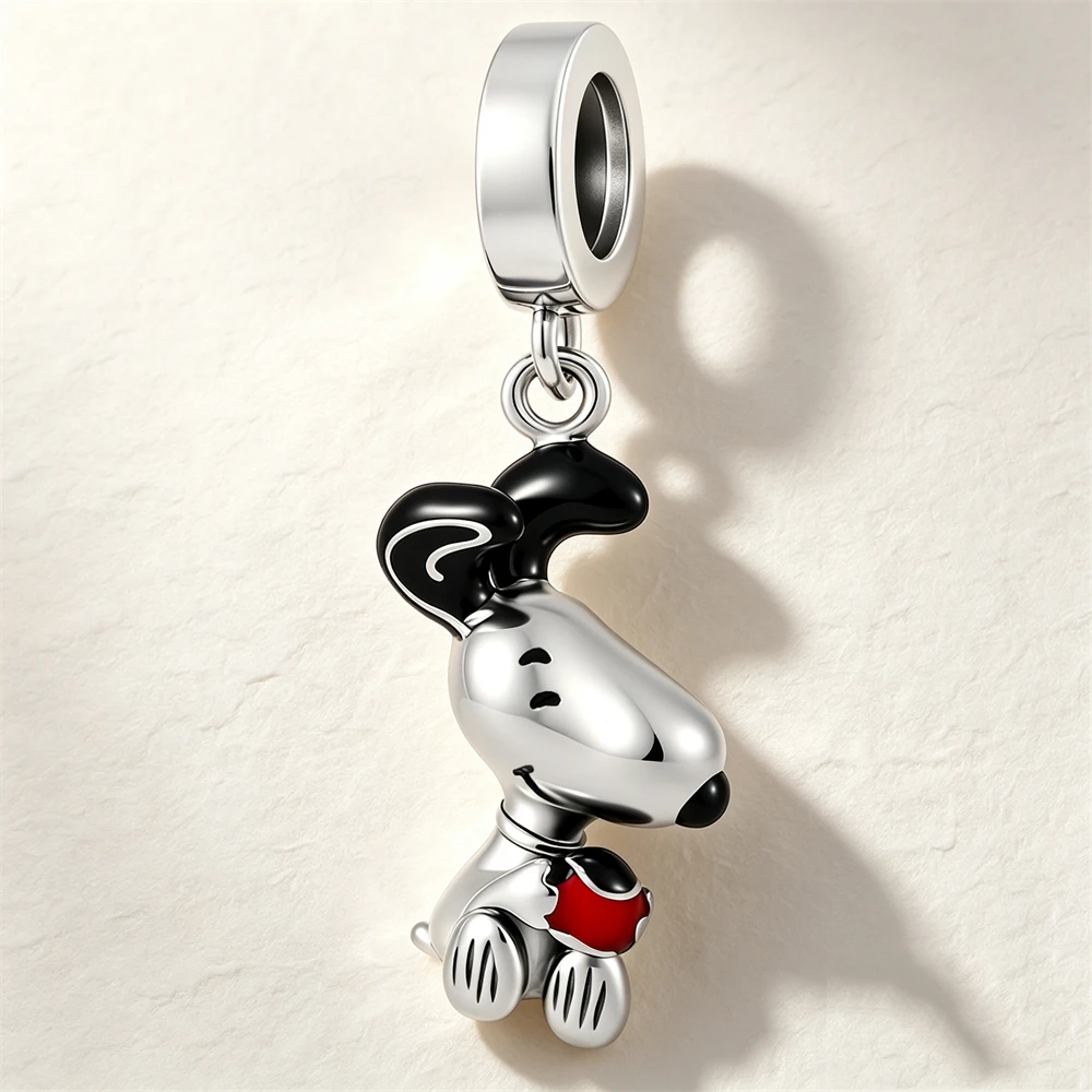 Hot Selling New 925 Silver Cartoon Animal Charm Hanging Bead Fit for Original Bracelets Necklaces DIY Children's Jewelry Gift