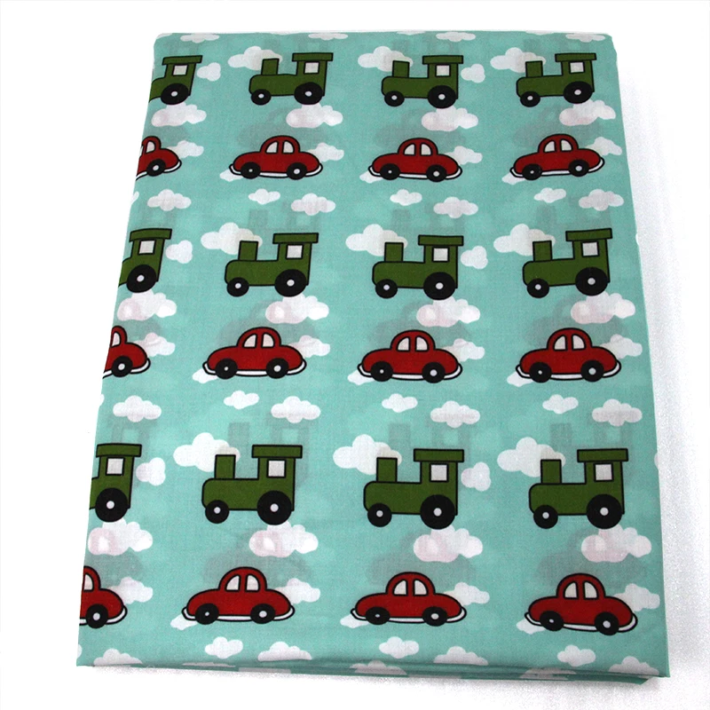 50*145cm Car Motorbike Tractor Design Polyester/100% Pure Cotton Fabric Patchwork Digital Clothes DIY Sewing Material,1Yc11093