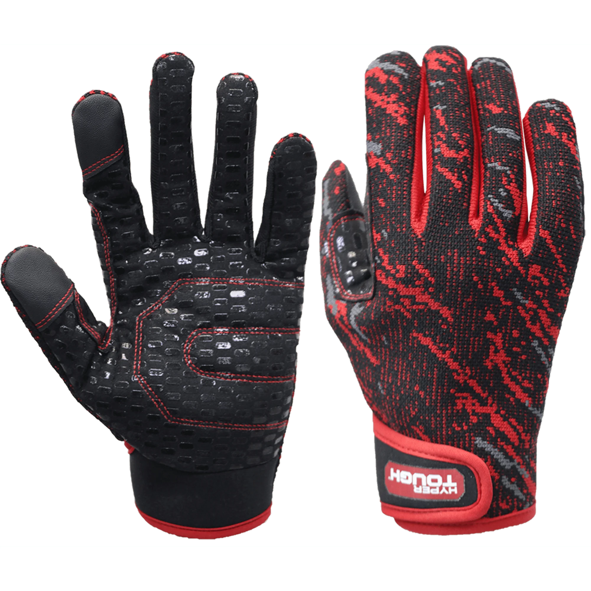 

Hyper Tough Stretch-Knit Work Glove with Non-Slip Silicone Prints, Black Color, Men's Extra Large
