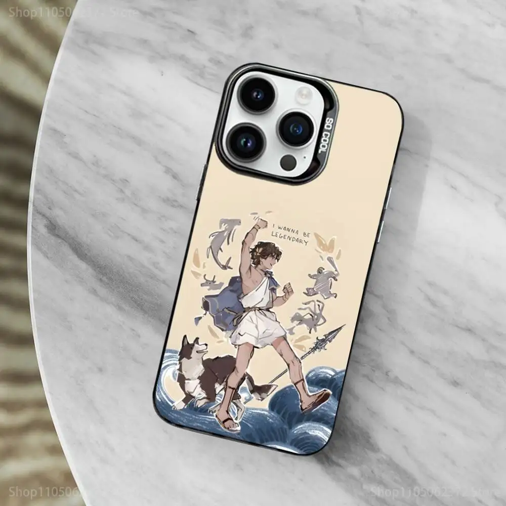 Funda de teléfono The S-Song O-OF Achilles para iPhone 11,12,13,16,14,15, Mini,Pro,XS,MAX, funda negra mate a prueba de golpes
