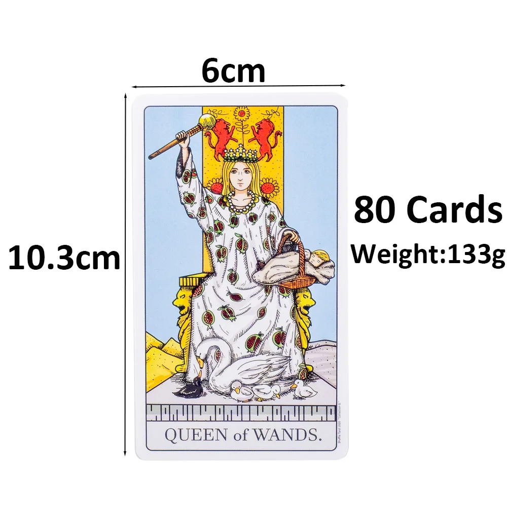 Shuffle Tarot 80-Card Deck for Fate Divination and Fortune Telling Compact Board Playing Game and Party Entertainment 10.3x6CM