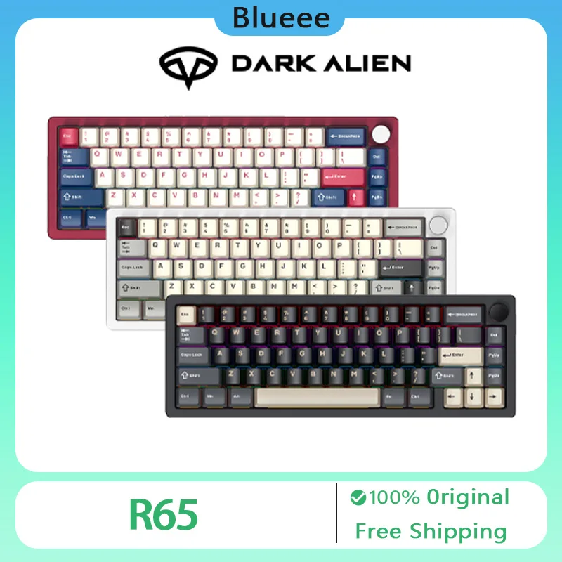 DARK ALIEN R65 Mechanical Keyboard Aluminum CNC Wireless Three Mode Bluetooth Customized RGB Backlit Hot Swap Gaming Keyboard