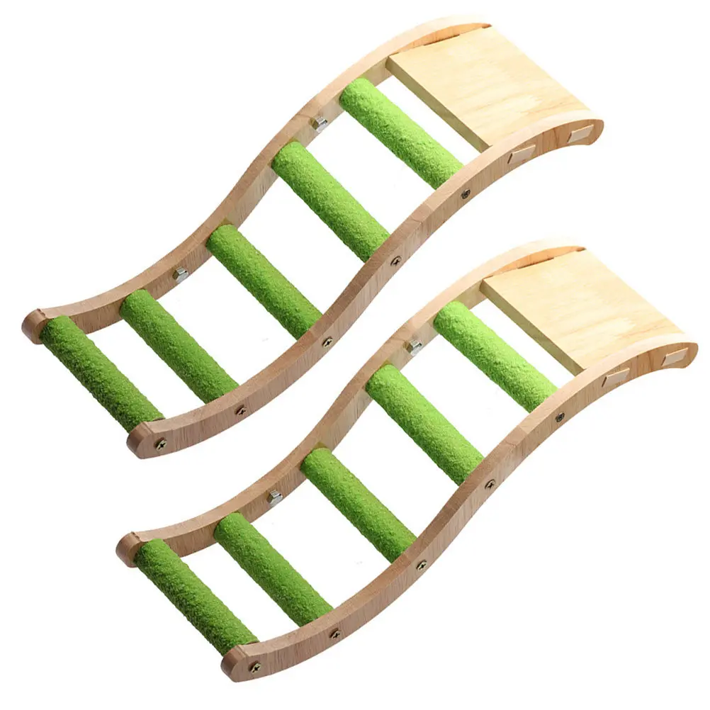 

2Pcs Parrot Ladder Bird Cage Supplies Safe Natural Material Chewing Climbing Adventure Plaything for Pets Bird Ladder