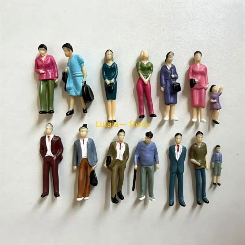 Y4QA 1:42 Scale Miniature People Hobby Train Figures For Architectural Model Project And Craft Scene With Various Poses