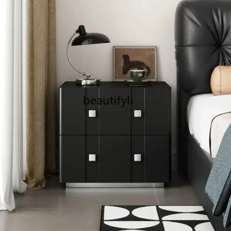 

Y029 Nordic solid wood light luxury bedside table creative color matching medieval high-end storage drawer cabinet