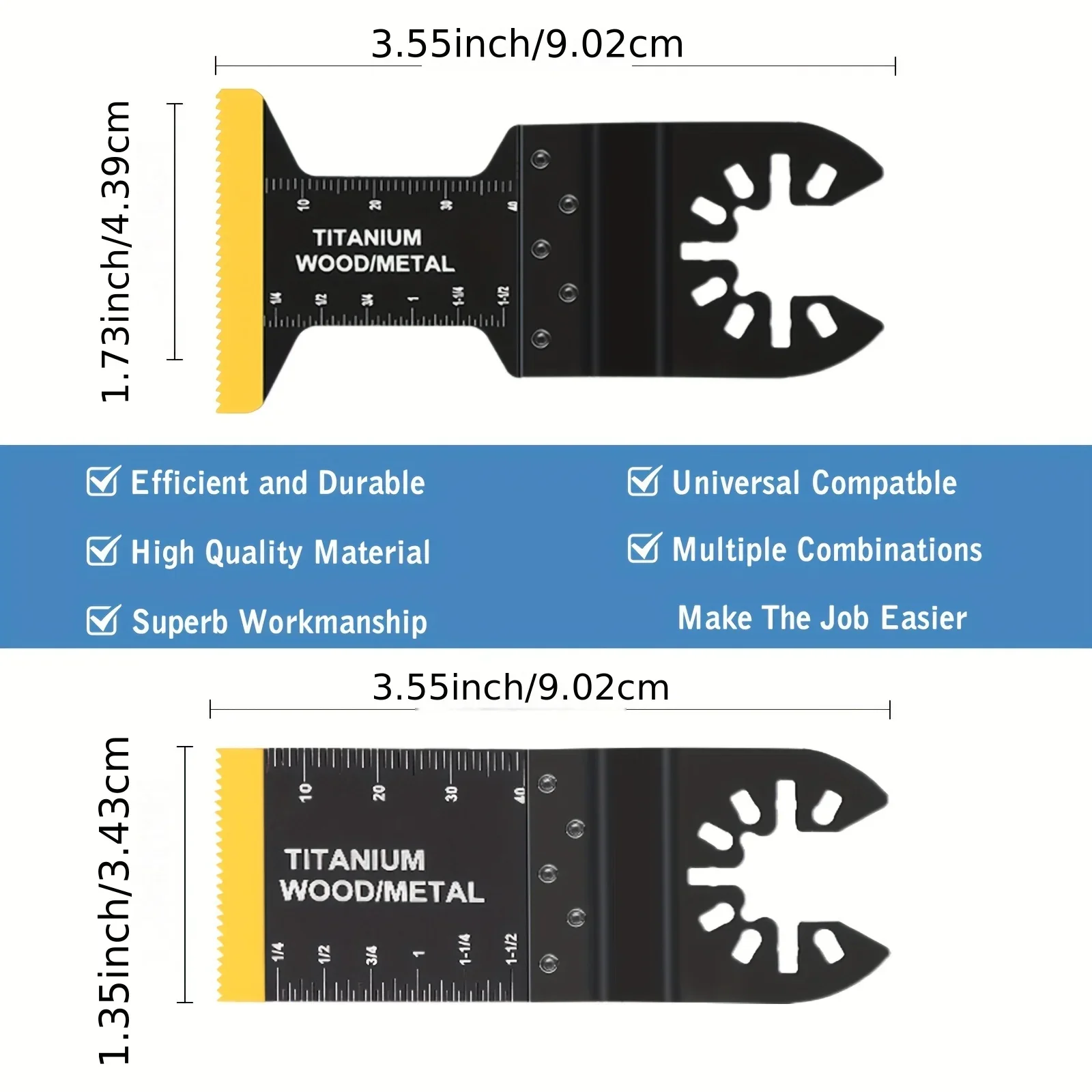 Lâminas de serra oscilante de titânio, Ferramenta De Corte De Material Rígido, Unhas De Metal, Madeira e Plástico, 10 PCs, 20 PCs, 30 PCs, 50PCs