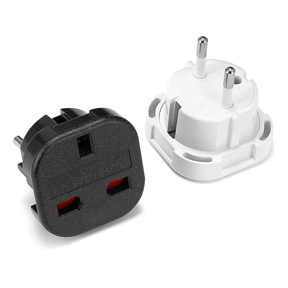 1pcs Universal UK to EU Plug Socket 250V AC Power Adapter Charger Euro Travel Adapter EU Plug Adapter British Scoket Outlet