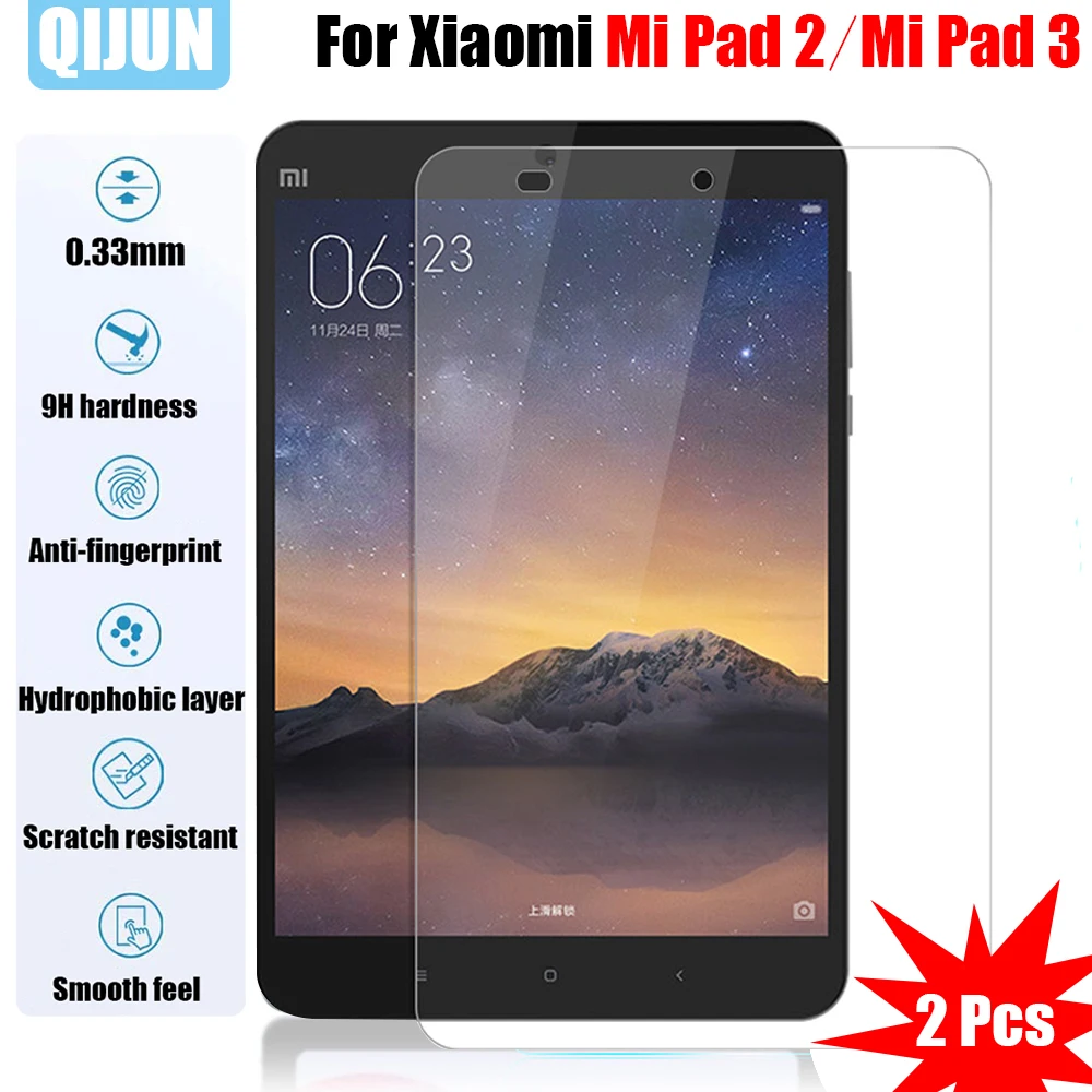 

Tablet Tempered glass film For Xiaomi Mi Pad 2 3 2015 2017 7.9 Explosion Scratch proof membrane Anti fingerprint protective 2Pcs