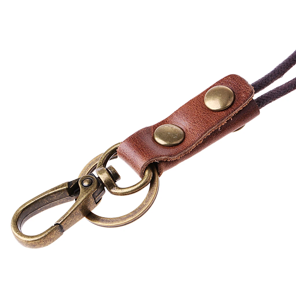 Keychain Neck Strap Leather Multi Function Lanyard Badge Holder Wrist Strap for Jewelry Key and Phone