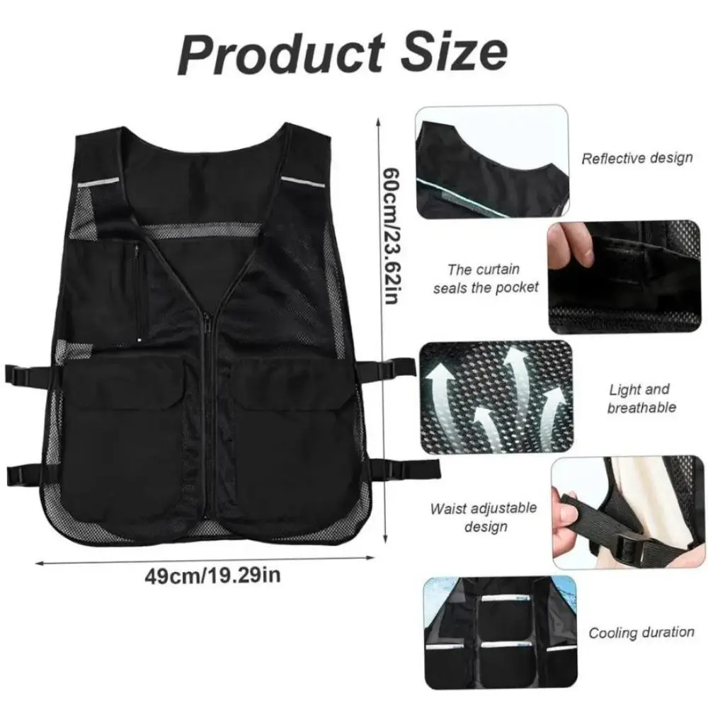 With 8 Ice Packs Ice Cooling Vest Breathable Waterproof Outdoor Work Vest Multifunctional Convenient Outdoor Running Vest