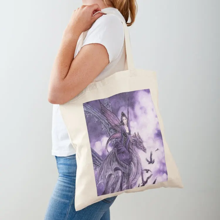 Dragon Gargoyle with Fairy Tote Bag woman shopping bag Beach bag Handbags eco folding