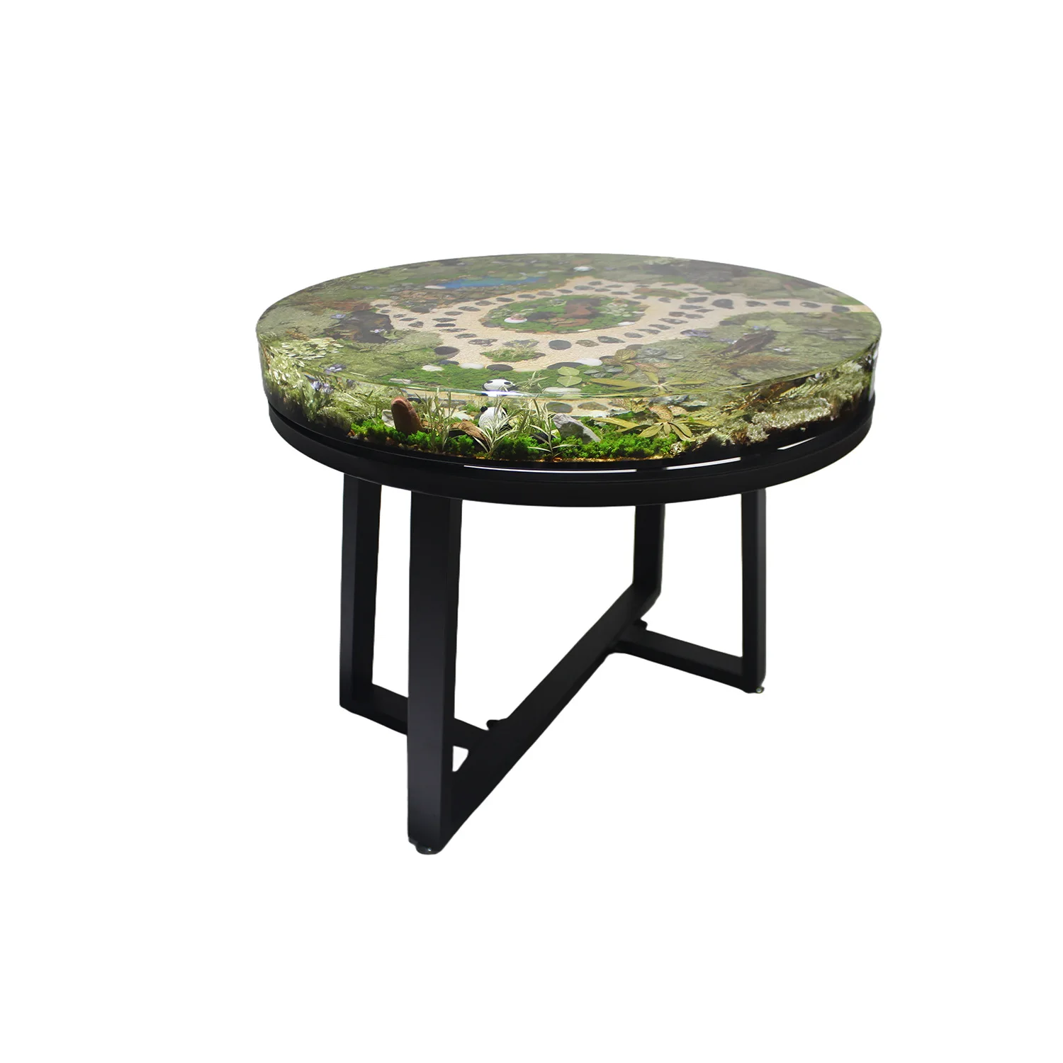 اليدوية الراتنج الطحلب حديقة المناظر الطبيعية الجدول الراقية طاولة القهوة غرفة المعيشة شرفة المنزل طاولة القهوة الشاي #3