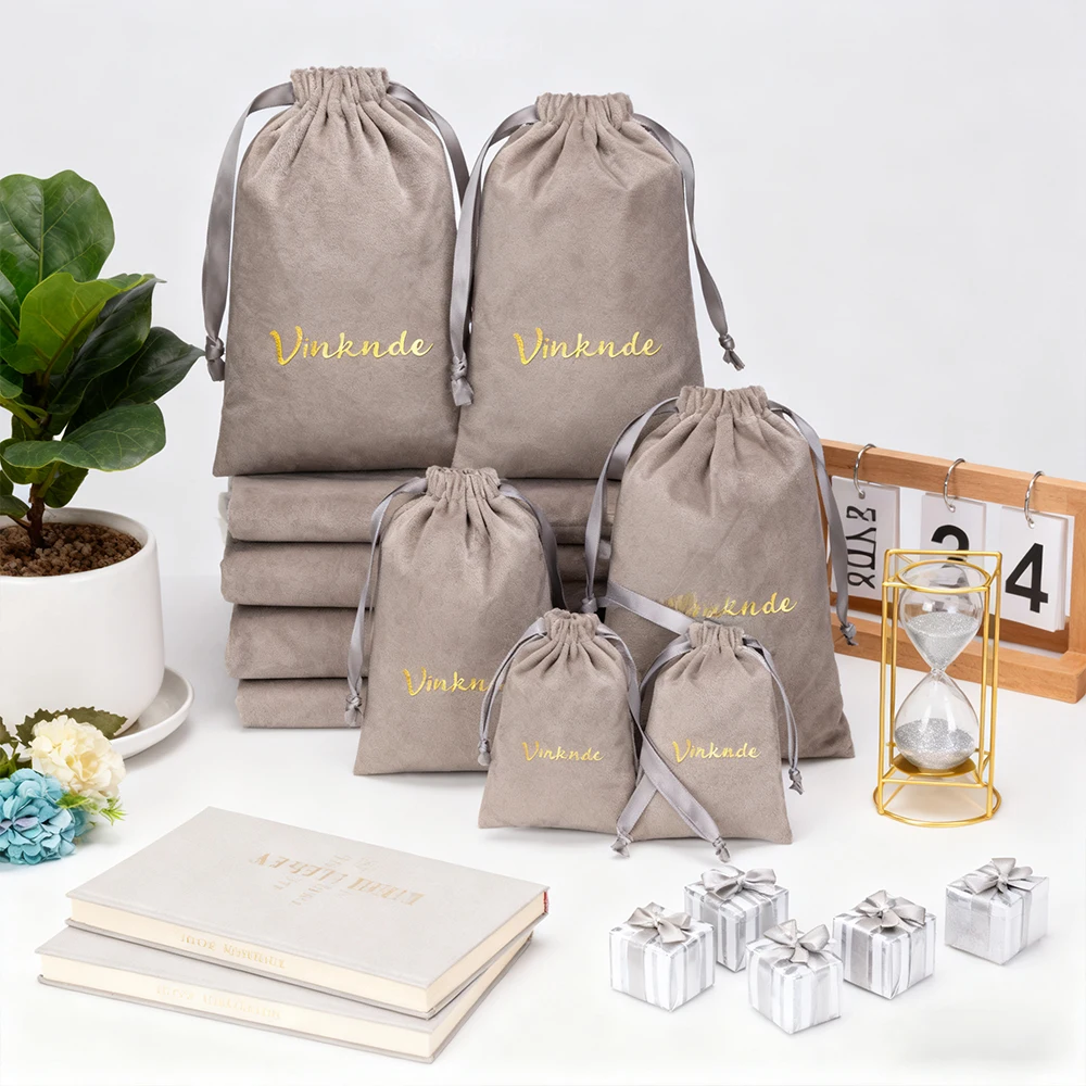 

100 шт. 10x15 см, бархатная упаковка с логотипом на заказ, сумки на шнурке, элитные косметические ювелирные изделия, серьги, свадебный подарочный пакет, хлопковый мешочек