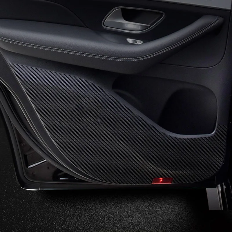 Leather Carbon Fiber Sticker Door Anti Kick Cover Mat For Mercedes Benz GLE W166 W167 V167 GLE350 GLE450 GLE Coupe C292 C167